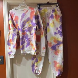 Colorful Tie-Dye Sweatpants and Sweatshirt Set (KLEM TIE DYE)